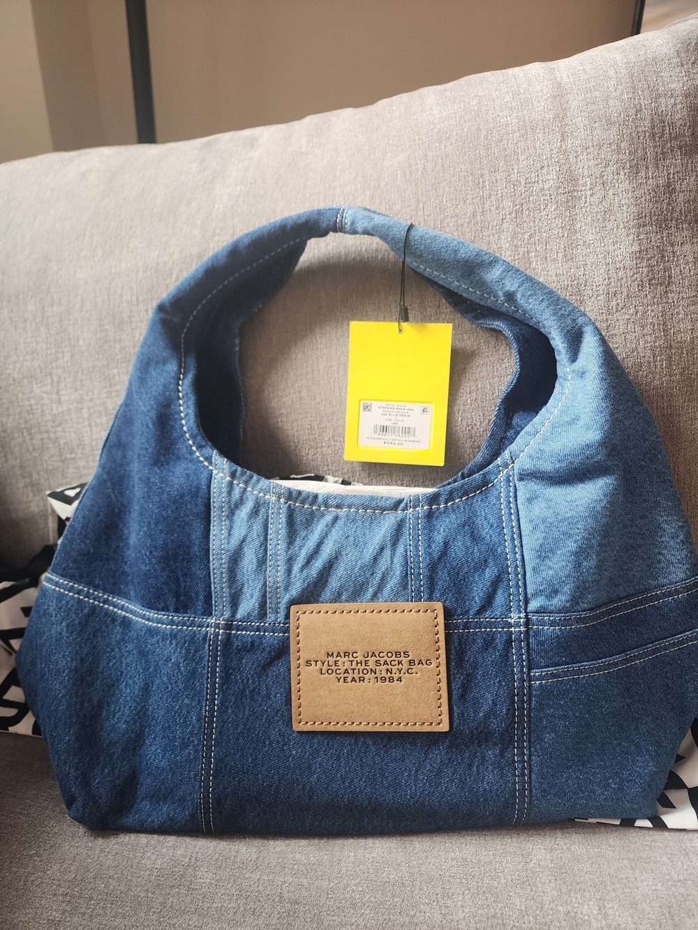 Marc Jacobs Denim Blue The Sack Bag Hobo - Picture 2 of 2